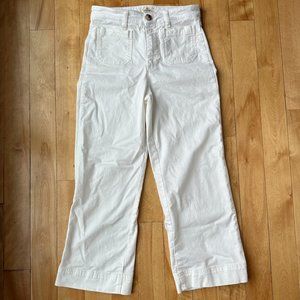 Marine Layer Classic White Wide Leg Cropped Pant Size 4